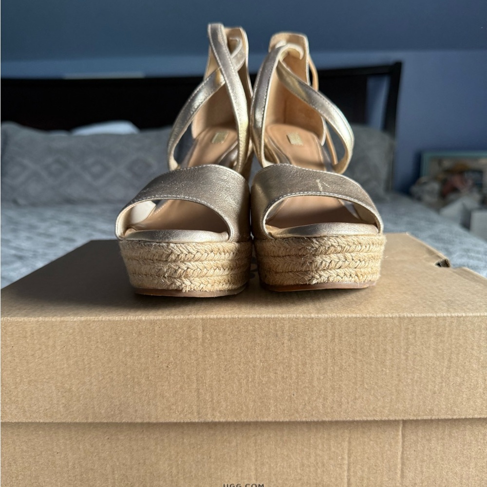 UGG Gold Wedge Shoes Elegant Design
